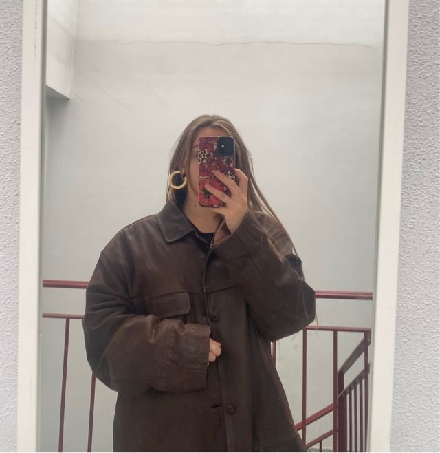 Abrigo Piel auténtica Vintage Oversize Unisex