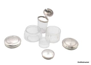 Set 4 barattoli argento e vetro