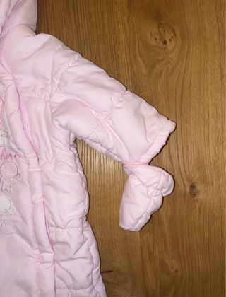 Cappottino neonata Idexe' rosa con guantini