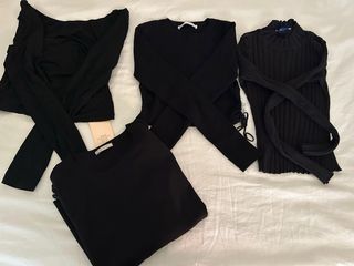 Lote 4 camisetas negras manga larga
todo M 
