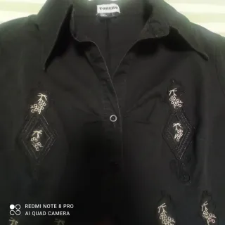 Camisa Torero Negra Bordada Talla L