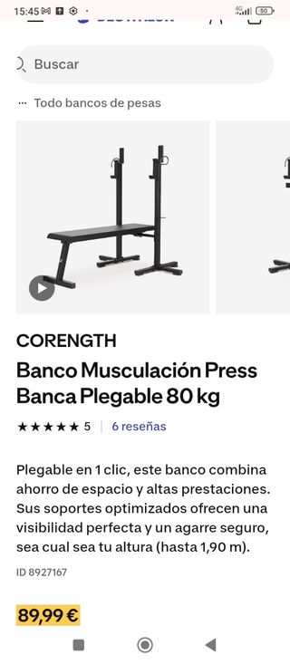 Banco de pesas ajustable