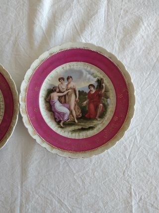 Coppia Piatti Royal Vienna Porcellana Sèvres Alber