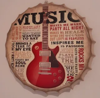 Chapa Decorativa Rock and Roll Guitarra
