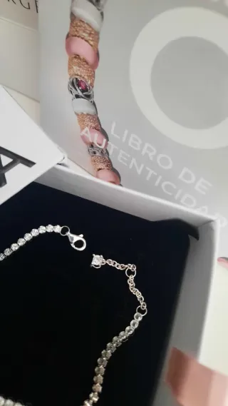 Pulsera Pandora Corazón Rojo  tallas 18 y 19cm