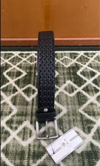 Cintura vera pelle intrecciata 115 cm