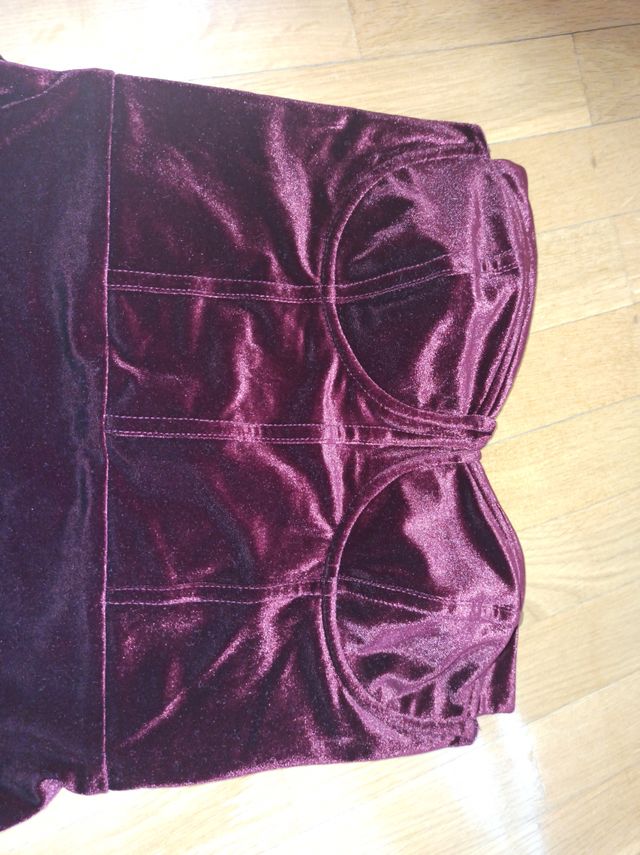 Body Terciopelo Burdeos Talla  S Nuevo a estrenar 
