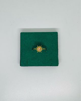 Anello oro 18k con pietra rosa