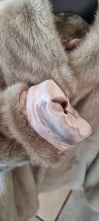 Pelliccia ecologica beige taglia S