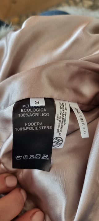 Pelliccia ecologica beige taglia S
