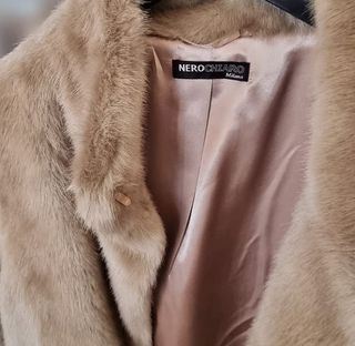 Pelliccia ecologica beige taglia S