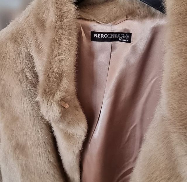 Pelliccia ecologica beige taglia S