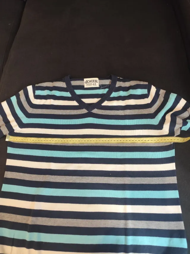 Jersey Green coast cuello pico rayas L