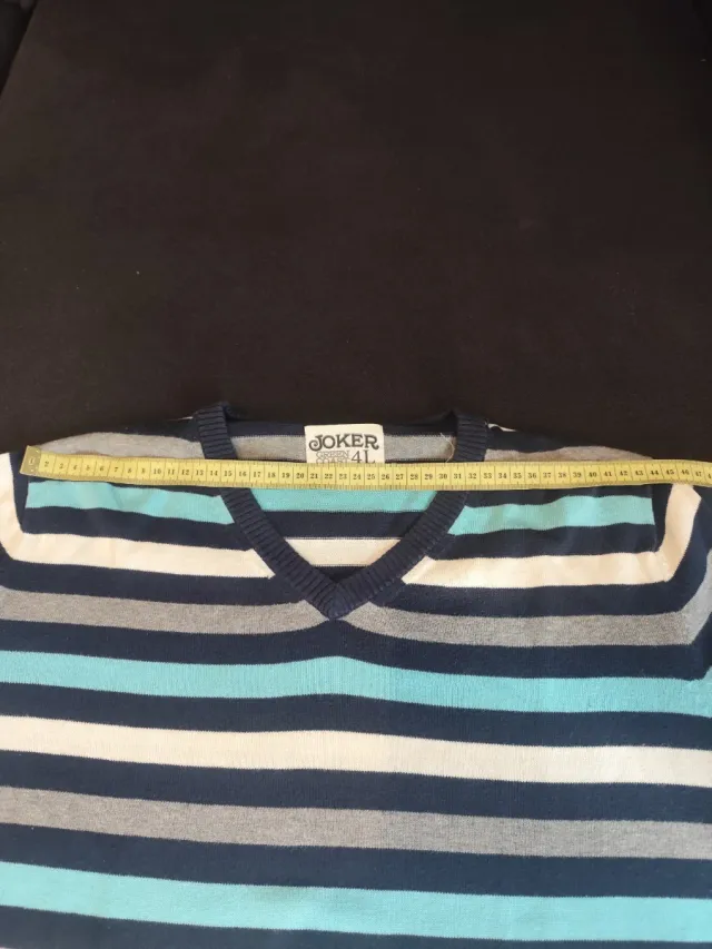 Jersey Green coast cuello pico rayas L