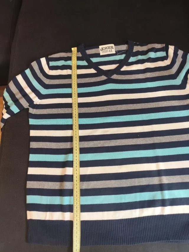 Jersey Green coast cuello pico rayas L