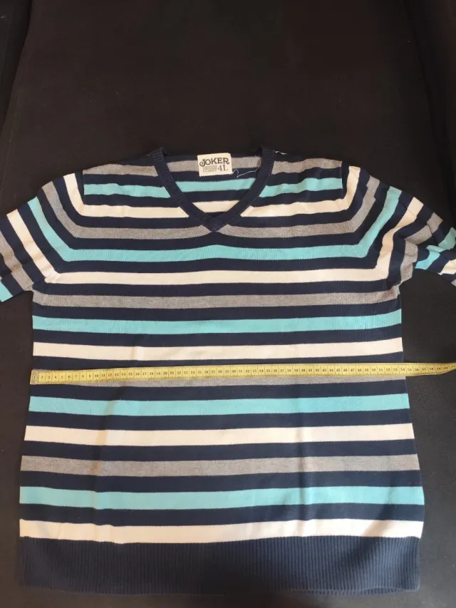 Jersey Green coast cuello pico rayas L