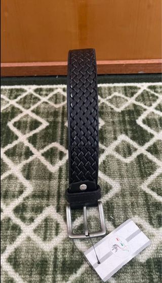 Cintura vera pelle intrecciata 125cm