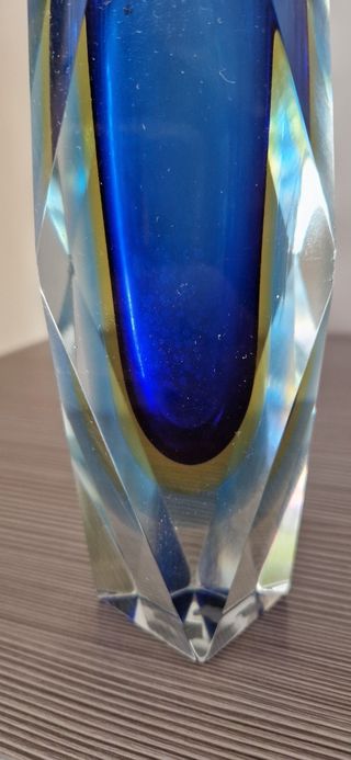 Florero de Cristal Azul de Murano