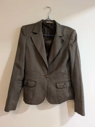 Chaqueta americana vintage marrón/gris