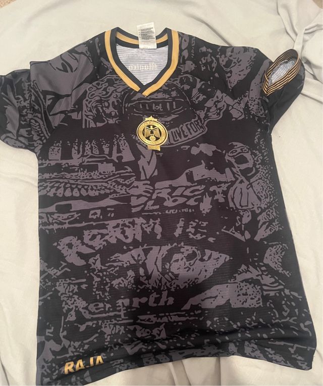 Camiseta Raja Negra y Gris