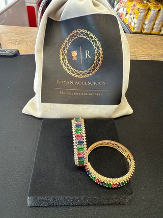 Pendientes oro 14k multicolor