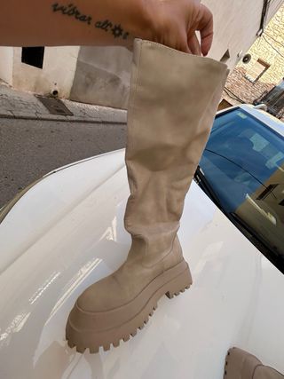 Botas altas beige