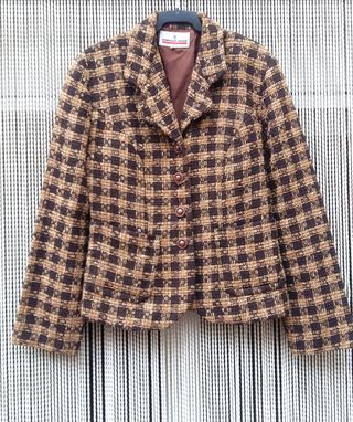 Chaqueta Enrique Muda Cuadros Marrón T. 40