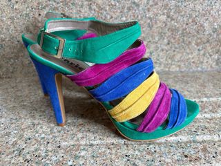 Sandalias de tacón multicolor