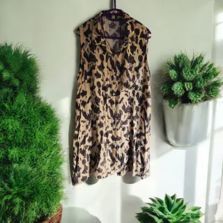 Blusa larga tipo vestido estampado animal print XX