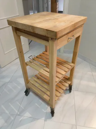 Carrito Auxiliar Cocina Madera y Metal