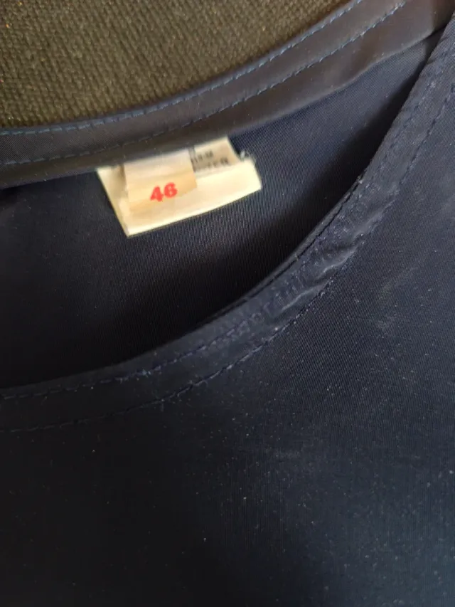 Blusa de tirantes con efecto brillo azul marino 