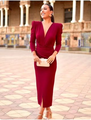 Vestido rojo elegante talla L