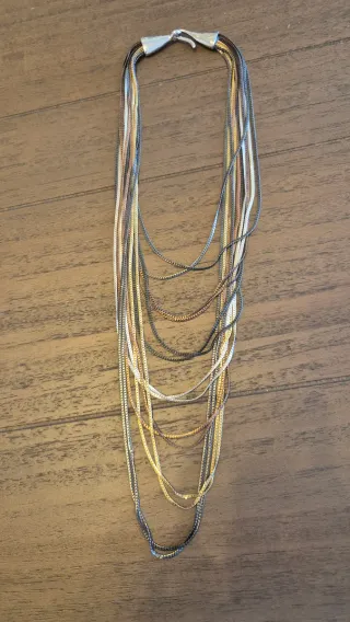 Collar multicadena plata y oro