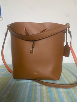 Bolso Cubo Ralph Lauren Marrón Naranja