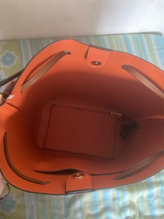 Bolso Cubo Ralph Lauren Marrón Naranja