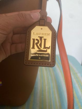 Bolso Cubo Ralph Lauren Marrón Naranja