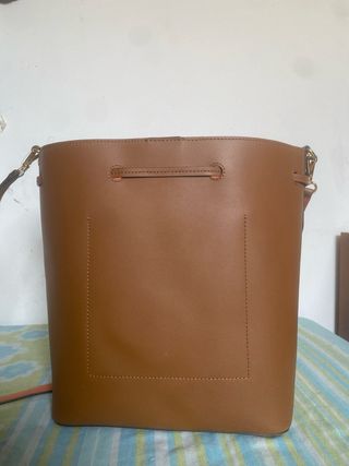 Bolso Cubo Ralph Lauren Marrón Naranja