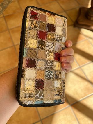Cartera de cuero mujer cuadros patchwork