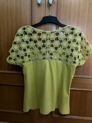 Camiseta manga corta crochet 