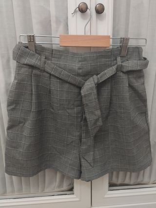 Falda pantalón gris a cuadros