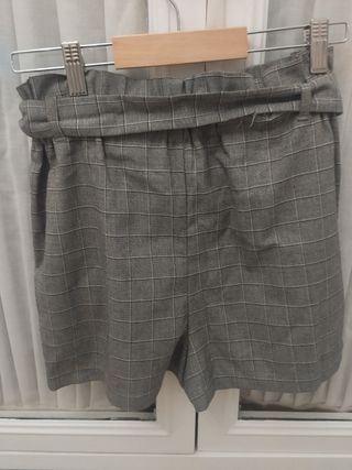 Falda pantalón gris a cuadros