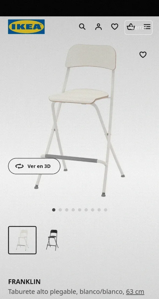 Dos taburetes altos plegables Franklin Ikea