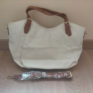 Bolso Desigual Blanco con Detalles Marrones