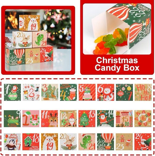 24 Cajas Calendario Navideño 7.5cmx7.5cm