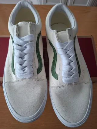 Zapatillas Vans Beige y Verde Ante