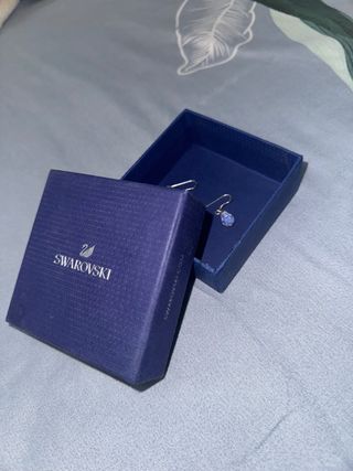 Pendientes Swarovski Gota Plata y Blanco y Colgant