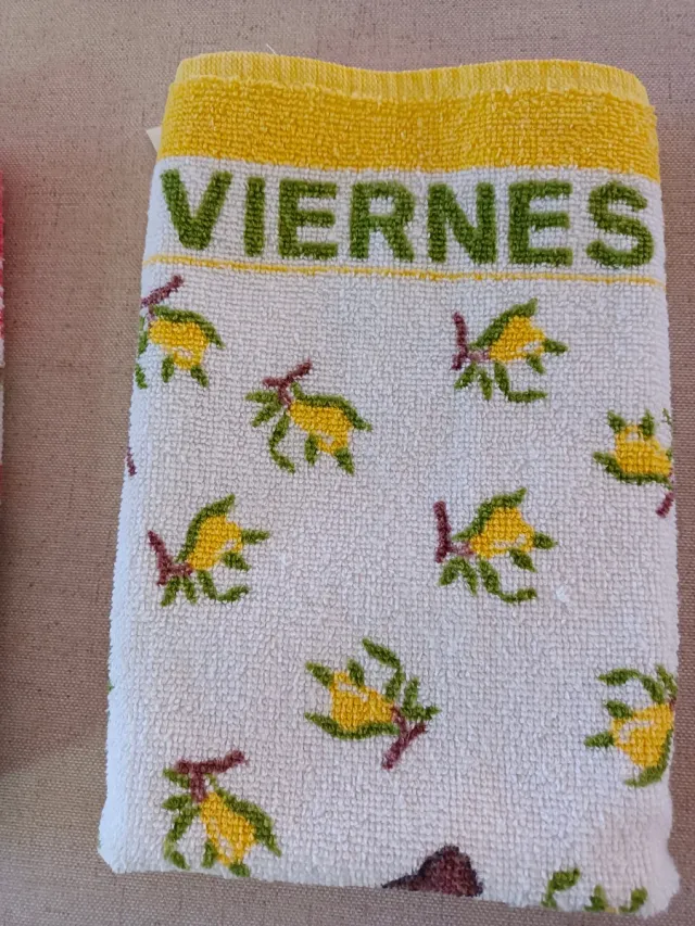 3 Paños Cocina Vintage Frutas, auténticos años 70