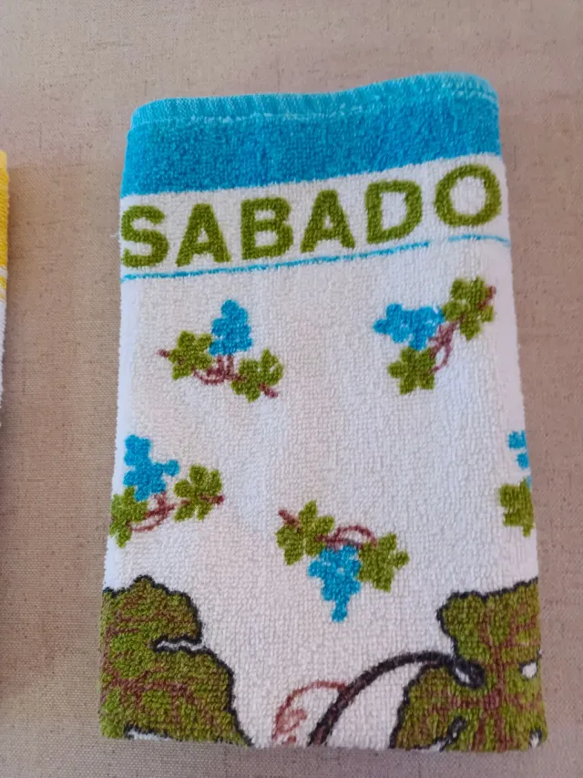 3 Paños Cocina Vintage Frutas, auténticos años 70