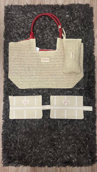 Bolso de playa Clarins + neceseres
