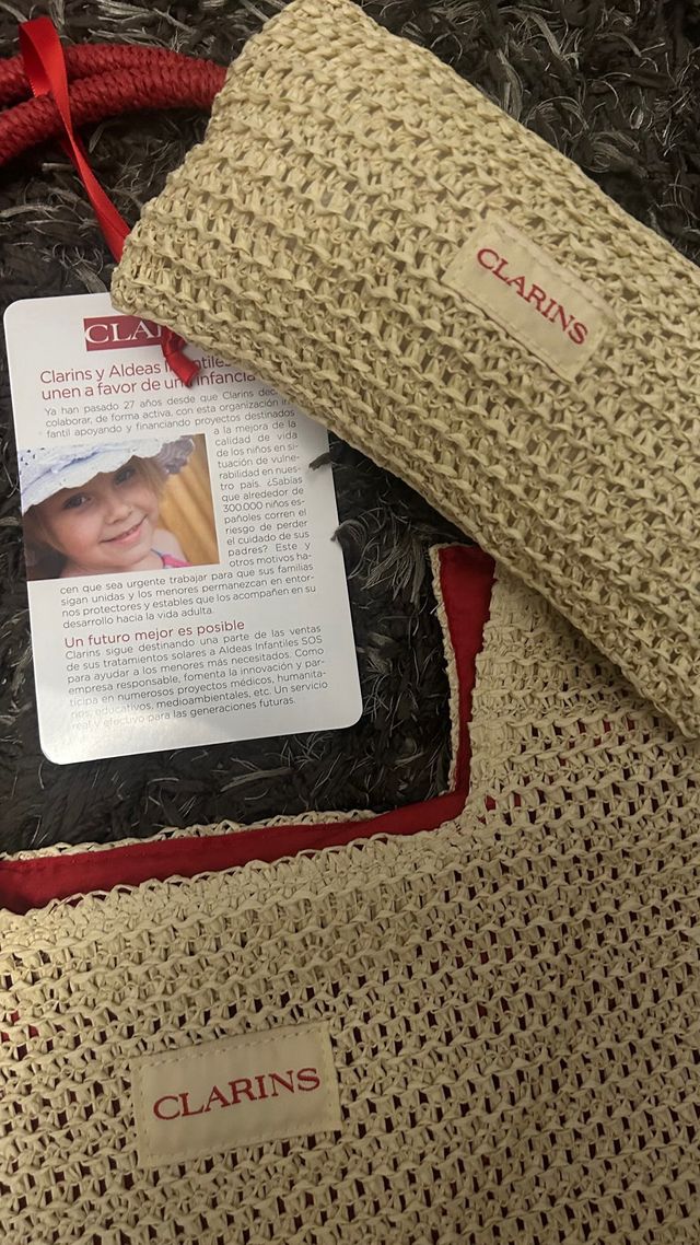 Bolso de playa Clarins + neceseres